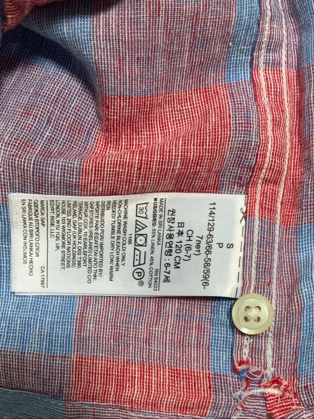 GAP lightweight plaid